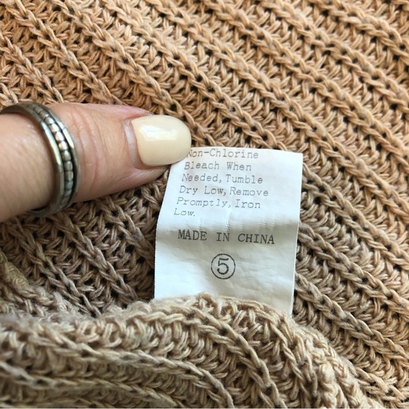 Shein Open Neutral Oatmeal Cozy Cardigan Sweater Balloon Sleeves Women’s 4 - Picture 7 of 8